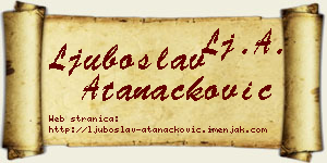 Ljuboslav Atanacković vizit kartica